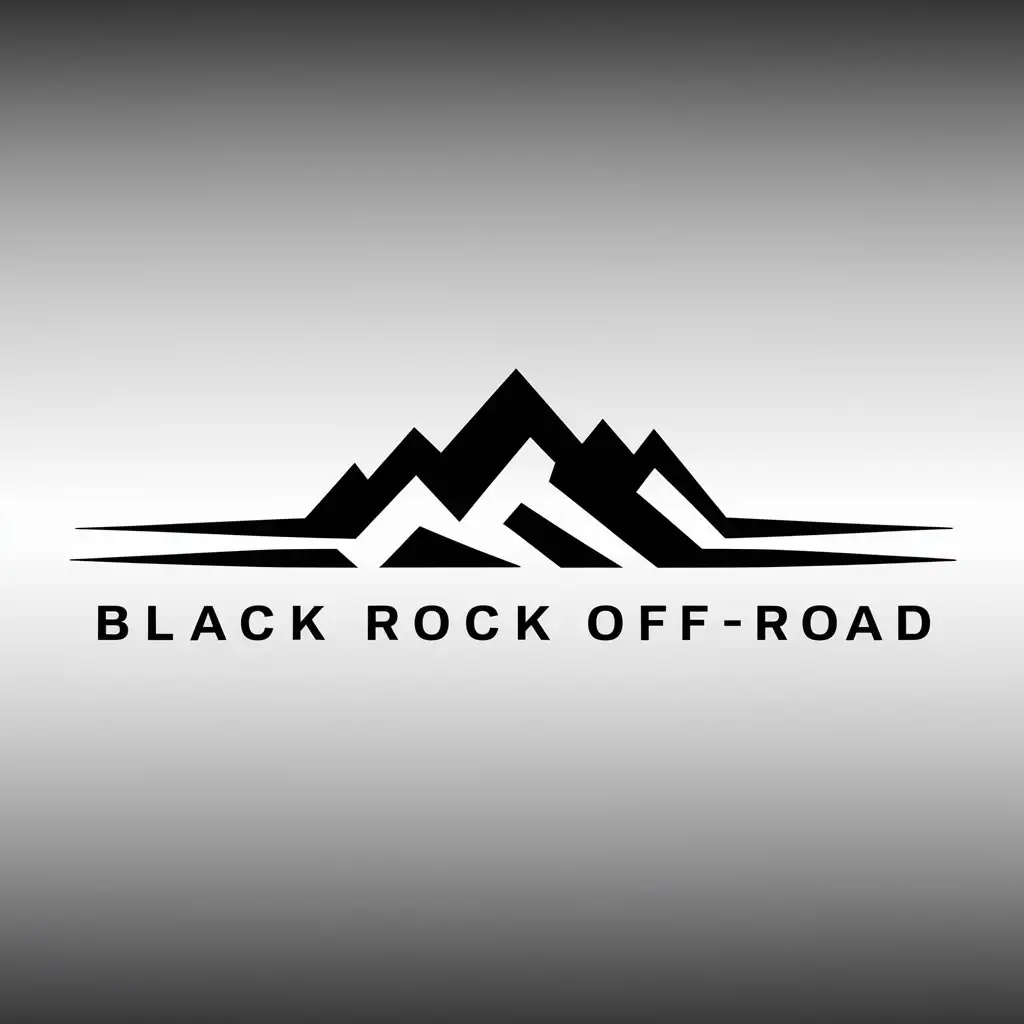 a logo design,with the text "Black Rock Off-Road", main symbol:The logo is horizontal style sleek and contemporary. This logo should include mountains, rocks, or any other shapes to make it more off-road look. preferred color is black and must be a white background or white paper mockup,Moderate,clear background