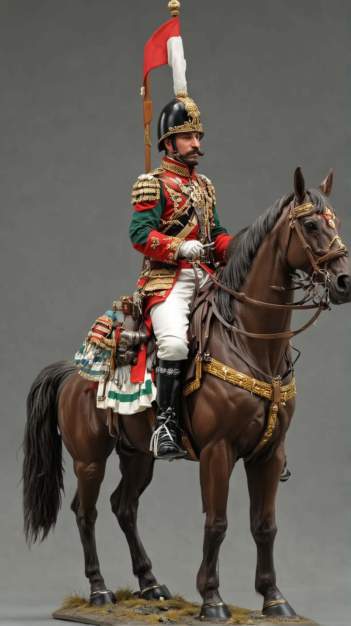 Hungarian Hussar from the 1600s in Regal Attire