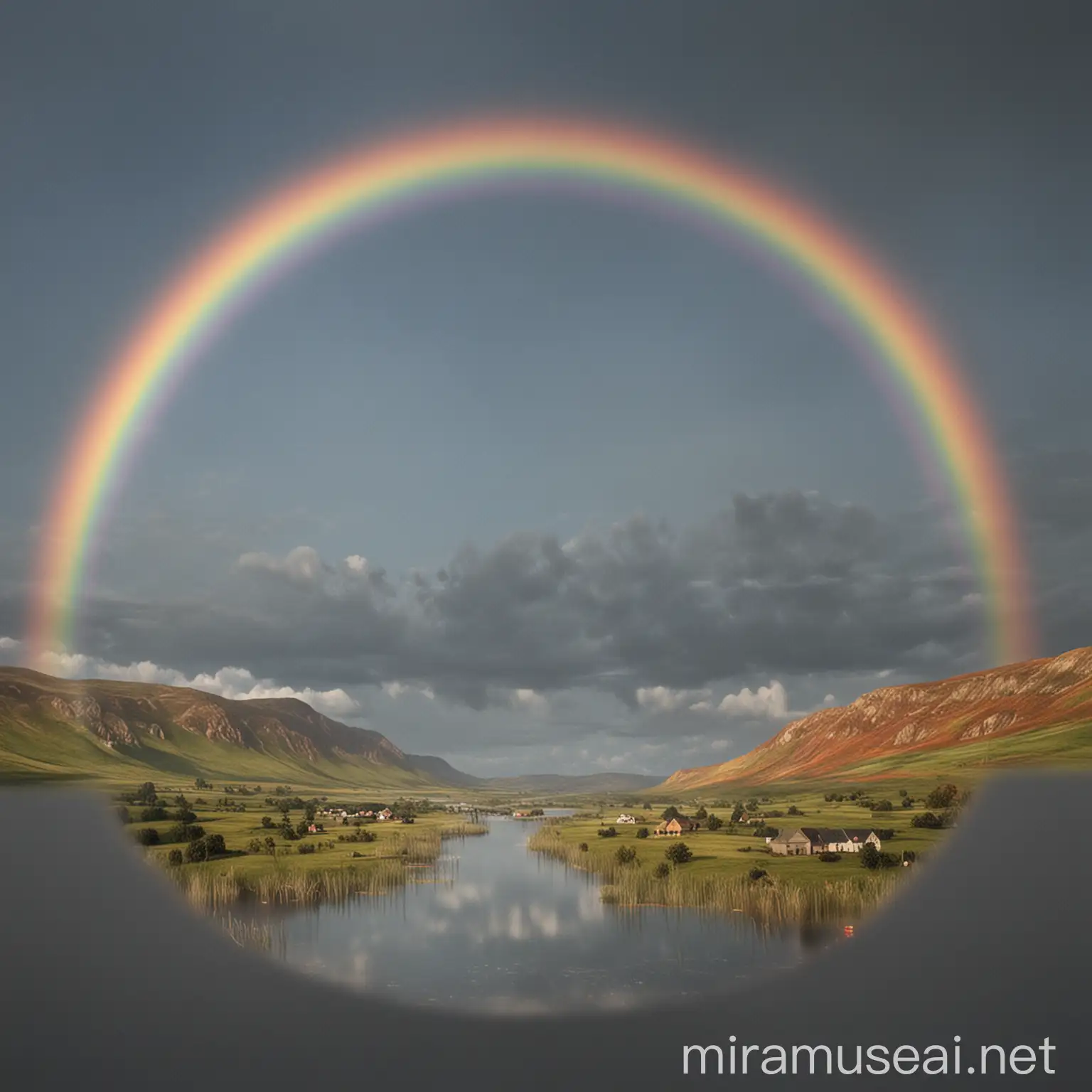 Vibrant Rainbow Overlapping Realistic Style
