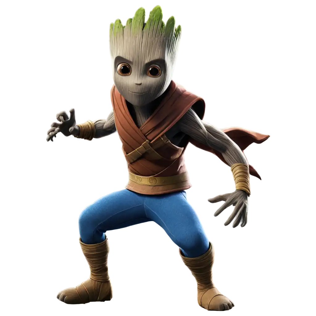 PNG-Image-Groot-Character-as-a-Ninja-Transform-Your-Designs-with-a-Stealthy-Twist