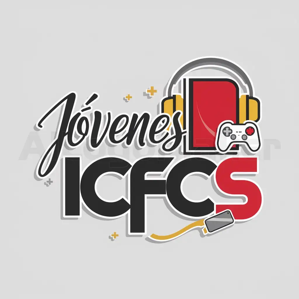 a logo design,with the text "Jóvenes ICFCS", main symbol:a bible and a cross, but add current pop culture elements for teens,Moderate,be used in Religious industry,clear background