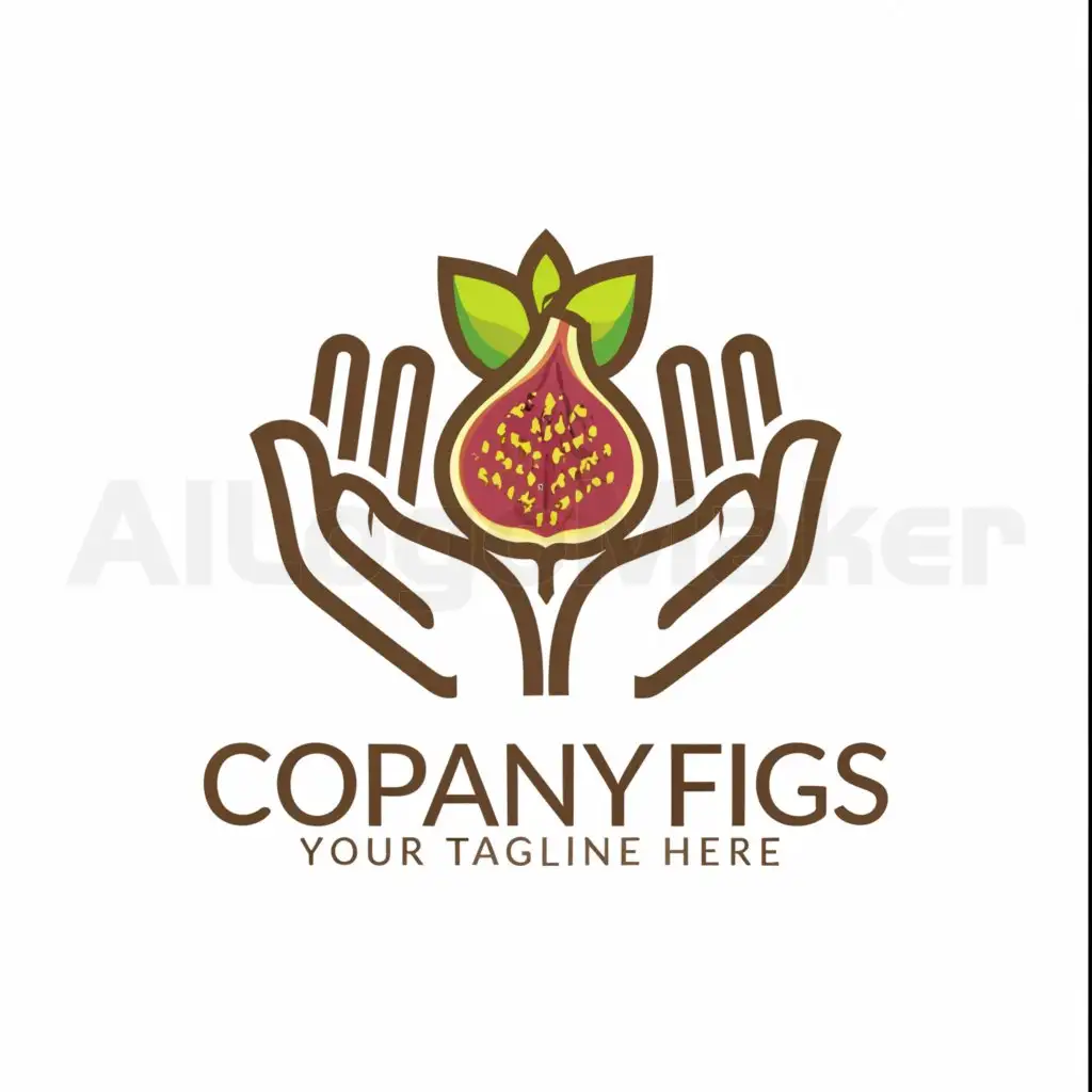 a logo design,with the text "figs", main symbol:pair of hands holding some figs, one is cut open,Moderate,clear background