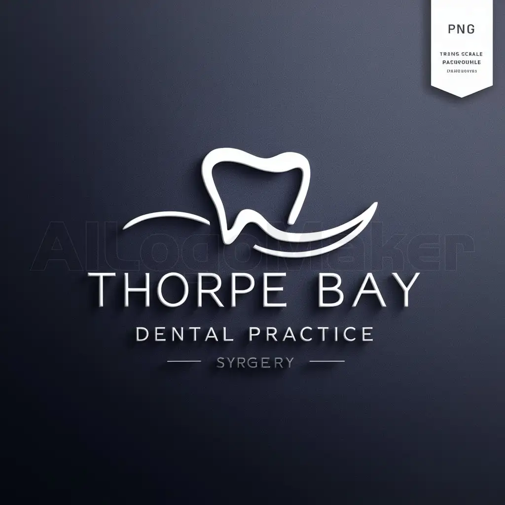 a logo design,with the text "Thorpe Bay Dental Practice", main symbol:I have a partial design I have made on Word (font is "Felix Tilting)" which I like but I need it converted into a Vector file suitable for large print and also into .PNG file with transparent background. It also needs a monogram/logo. I like mordern, geometric type designs, but I will consider others too. It can be a logo of a tooth shape, or it can be the initials of the surgery name. The location of the surgery is near the sea so perhaps an element of that may be included.,Minimalistic,be used in Medical Dental industry,clear background