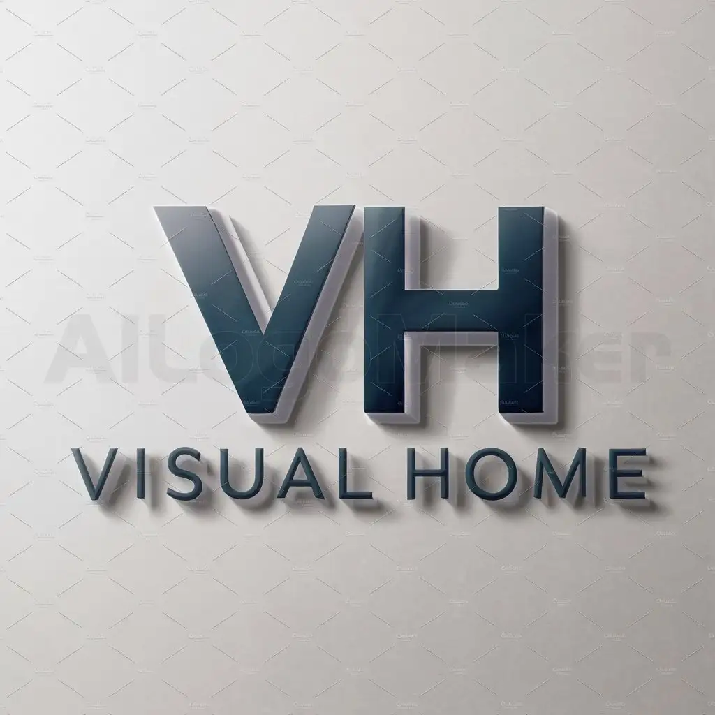 a logo design,with the text "Visual Home", main symbol:VH,Moderate,be used in 3d visualization industry,clear background