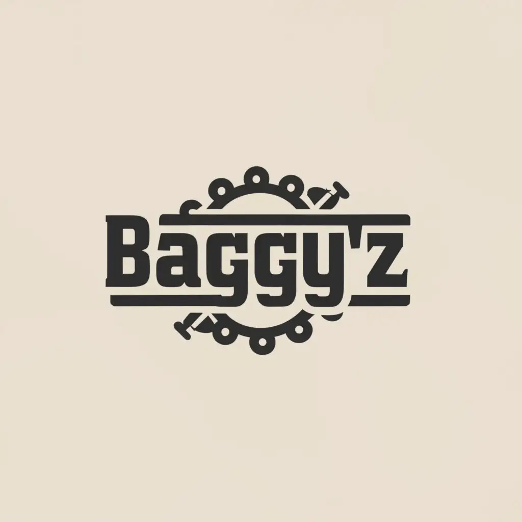 a logo design,with the text "Baggy’z", main symbol:Small Engine,Minimalistic,be used in Retail industry,clear background
