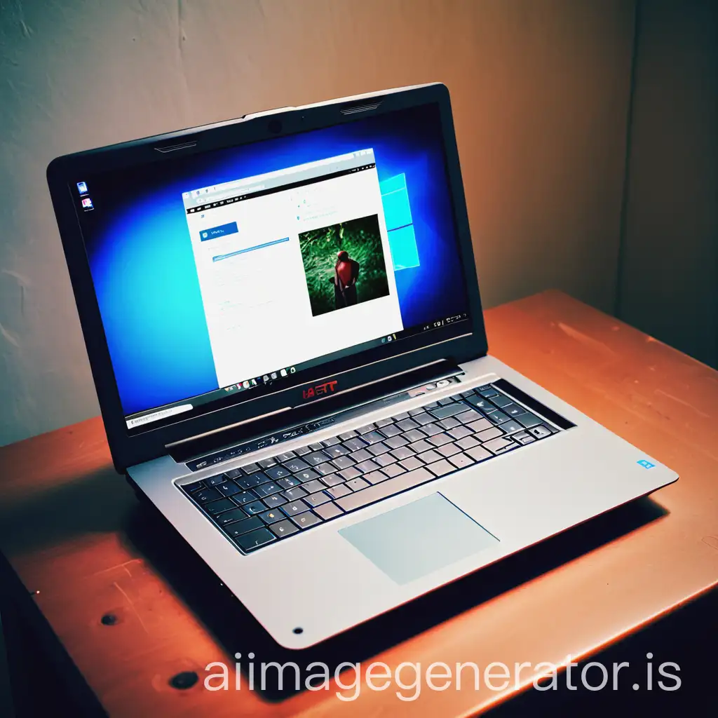 Modern-Laptop-Computer-on-Desk-with-Blank-Screen