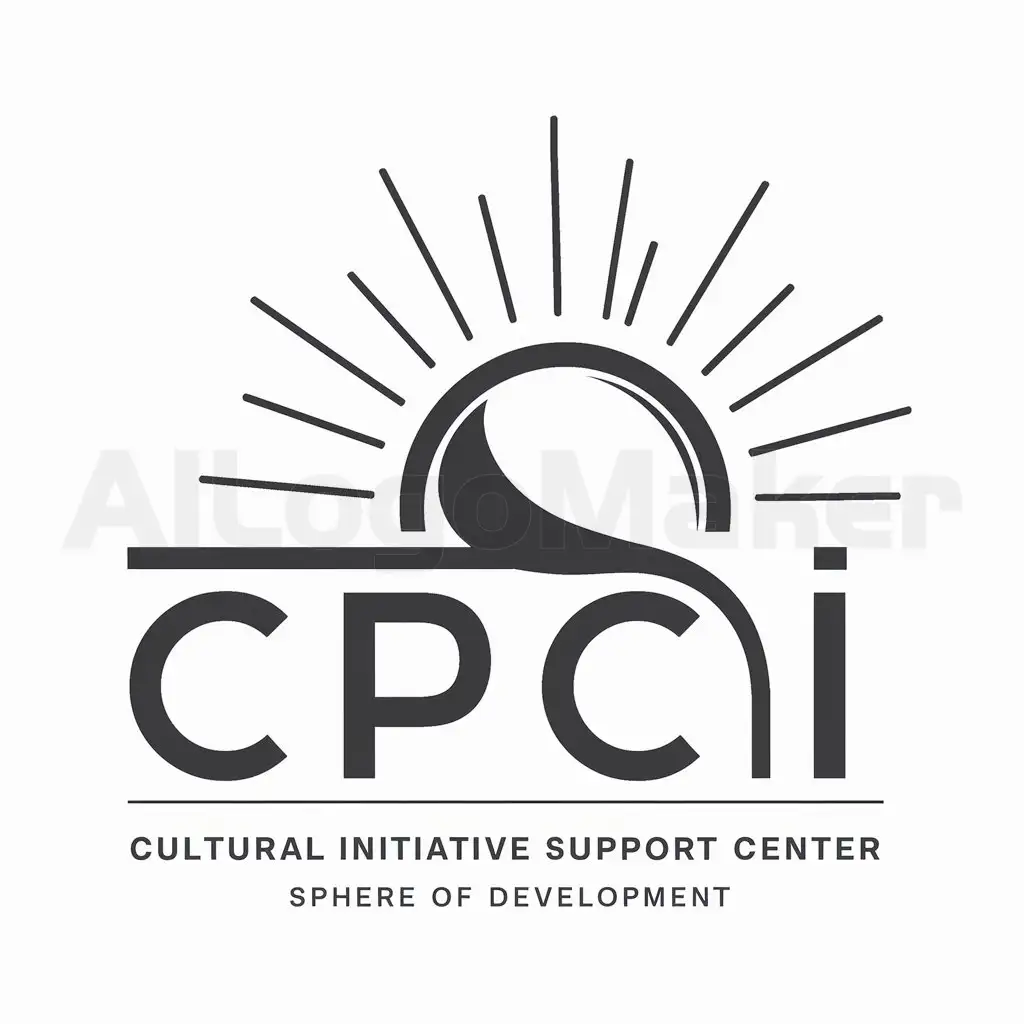 a logo design,with the text "CPCI", main symbol:Cultural Initiative Support Center 'Sphere of Development',complex,clear background