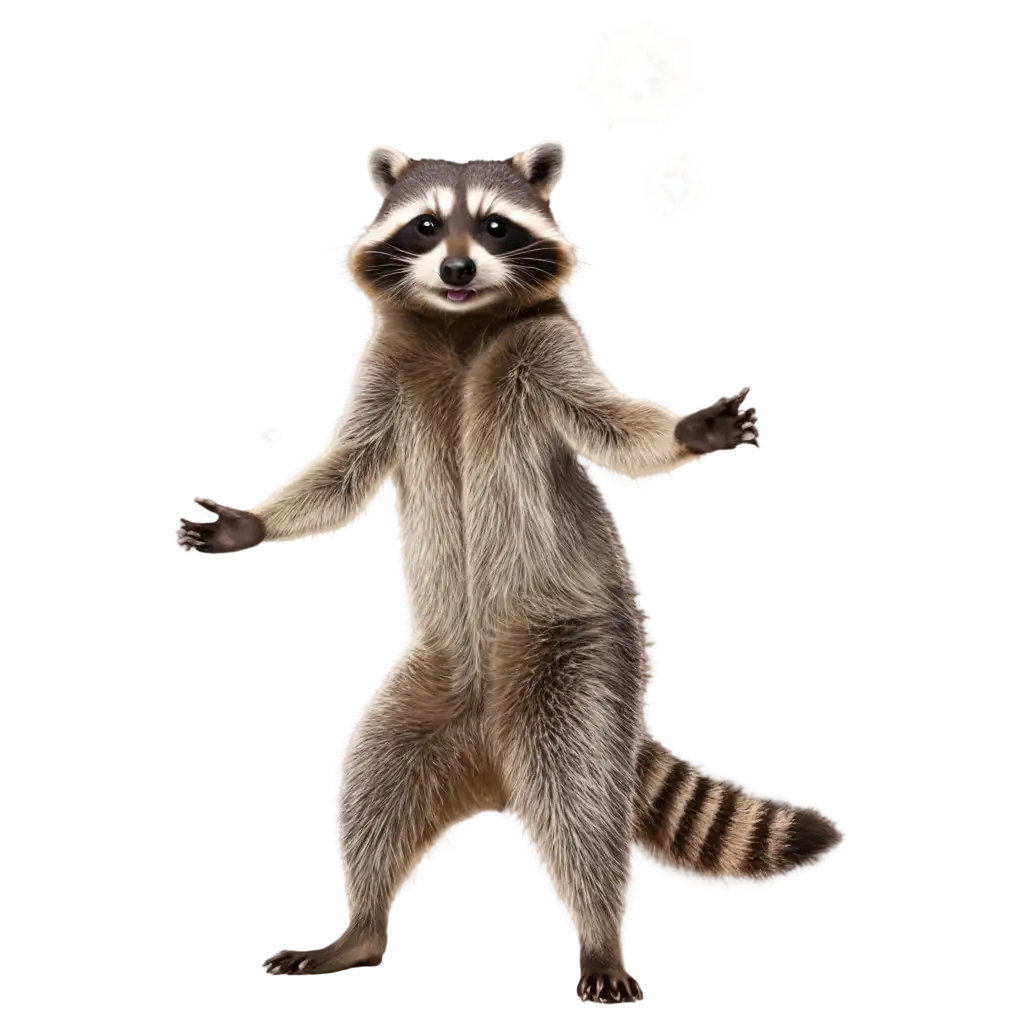 Captivating racoon dressed racoon dancing