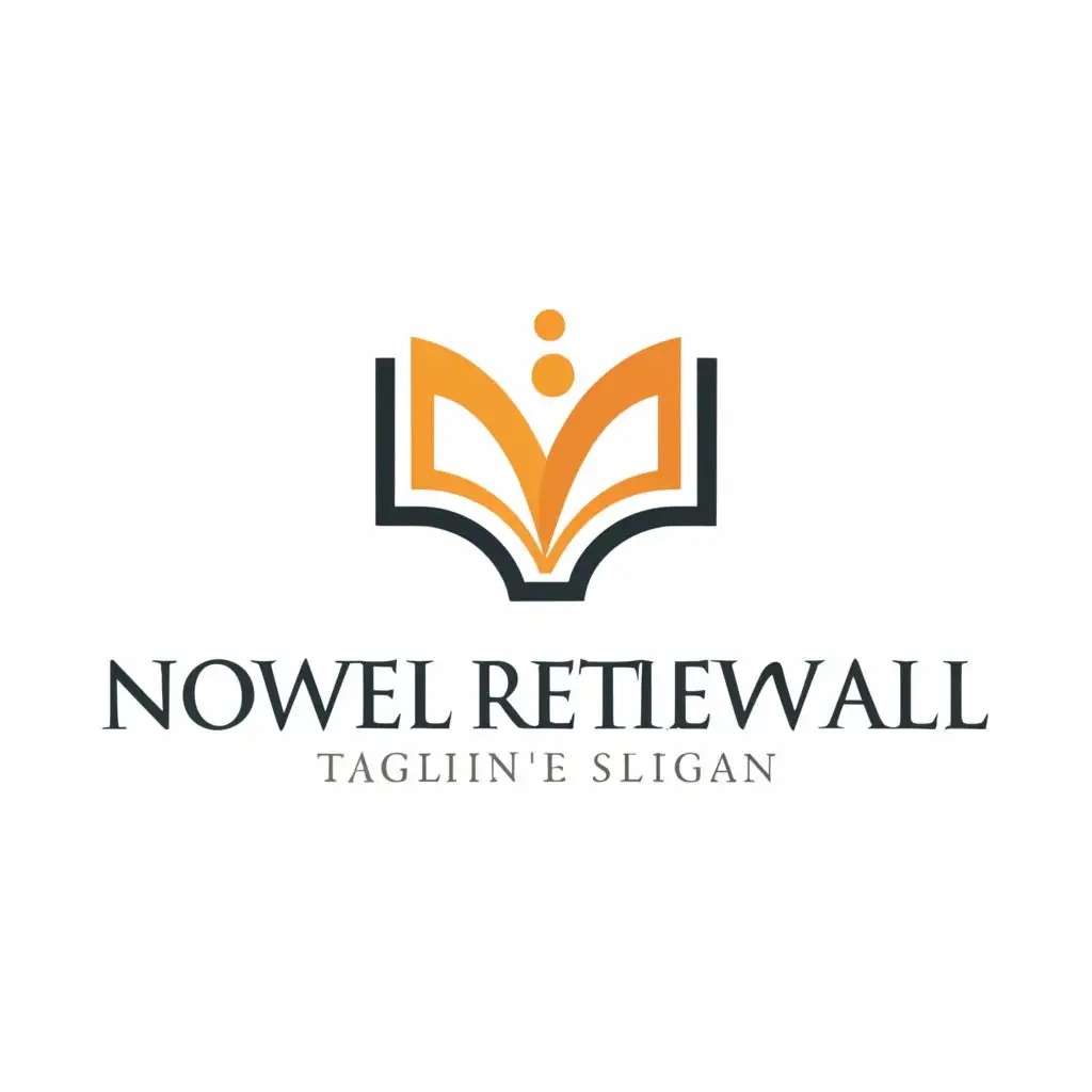 a logo design,with the text "Novel retrieval", main symbol:Open book,Minimalistic,be used in Culture industry,clear background