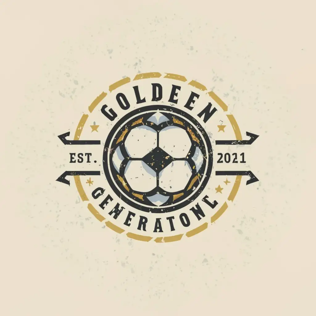 a logo design,with the text "Golden generation FC", main symbol:Ball of football,Minimalistic,be used in Sports Fitness industry,clear background