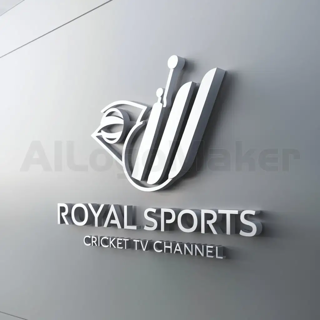 a logo design,with the text "Royal Sports", main symbol:Cricket tv,Moderate,be used in Others industry,clear background