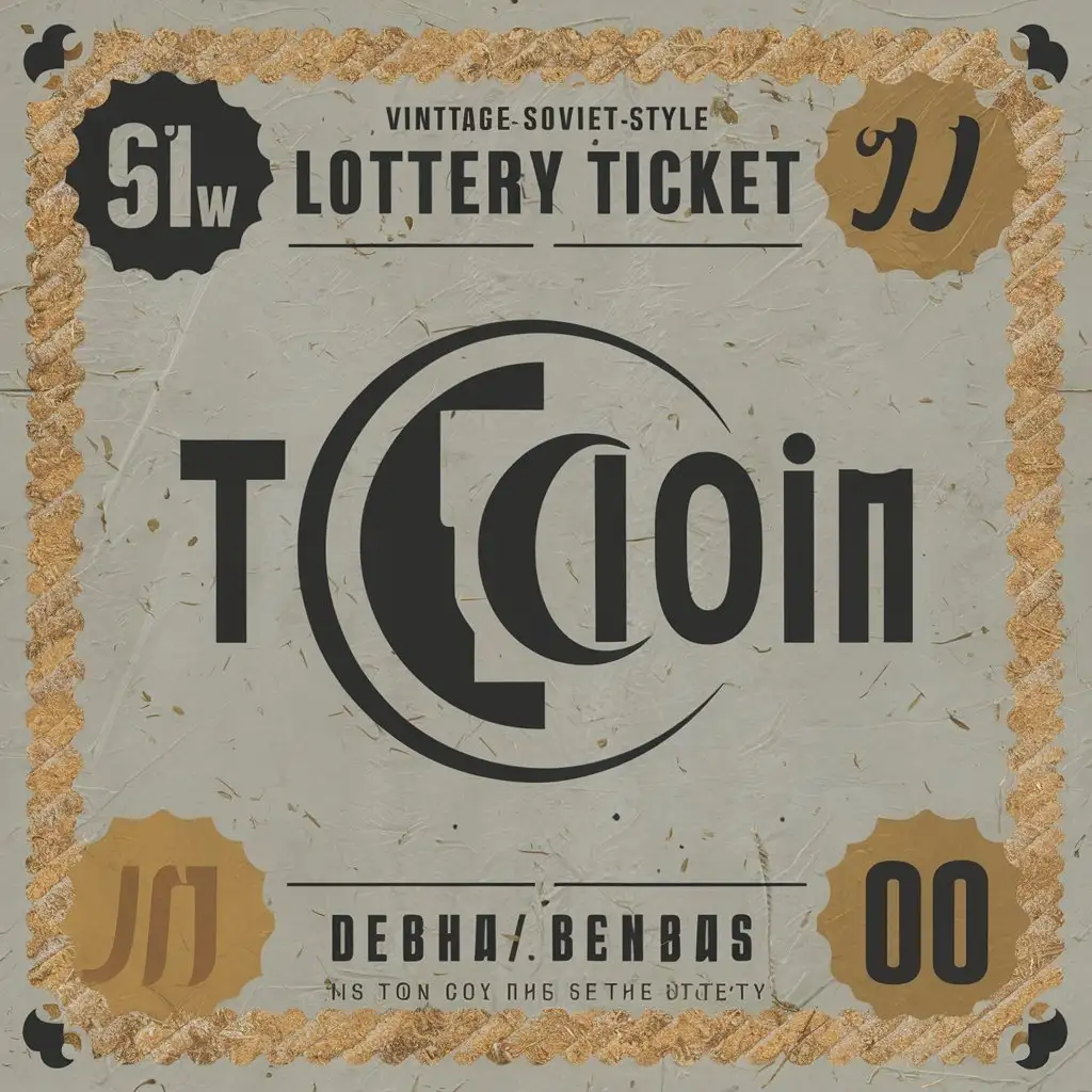 Лотерейный билет в стиле СССР , вместо герба значок Ton coin 