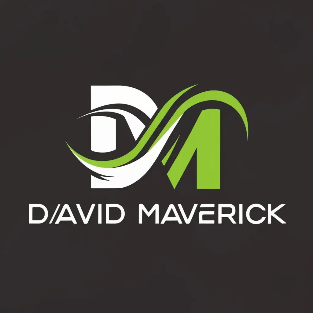 a logo design,with the text "David Maverick", main symbol:GREEN AND BLACK COLOR TYPHOGRAPHY LOGO,Moderate,clear background