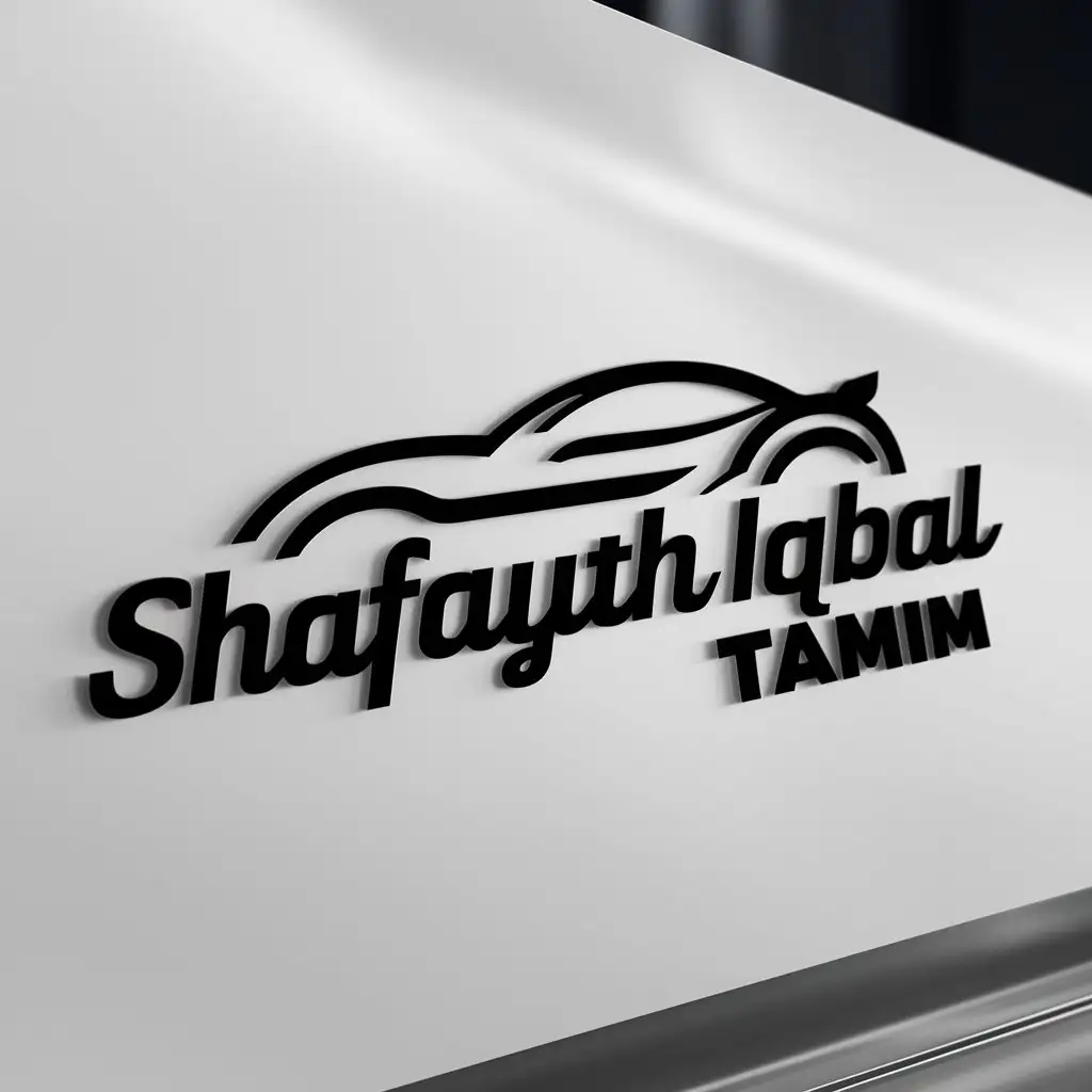 a logo design,with the text "SHAFAYATH IQBAL TAMIM", main symbol:Car,Moderate,clear background