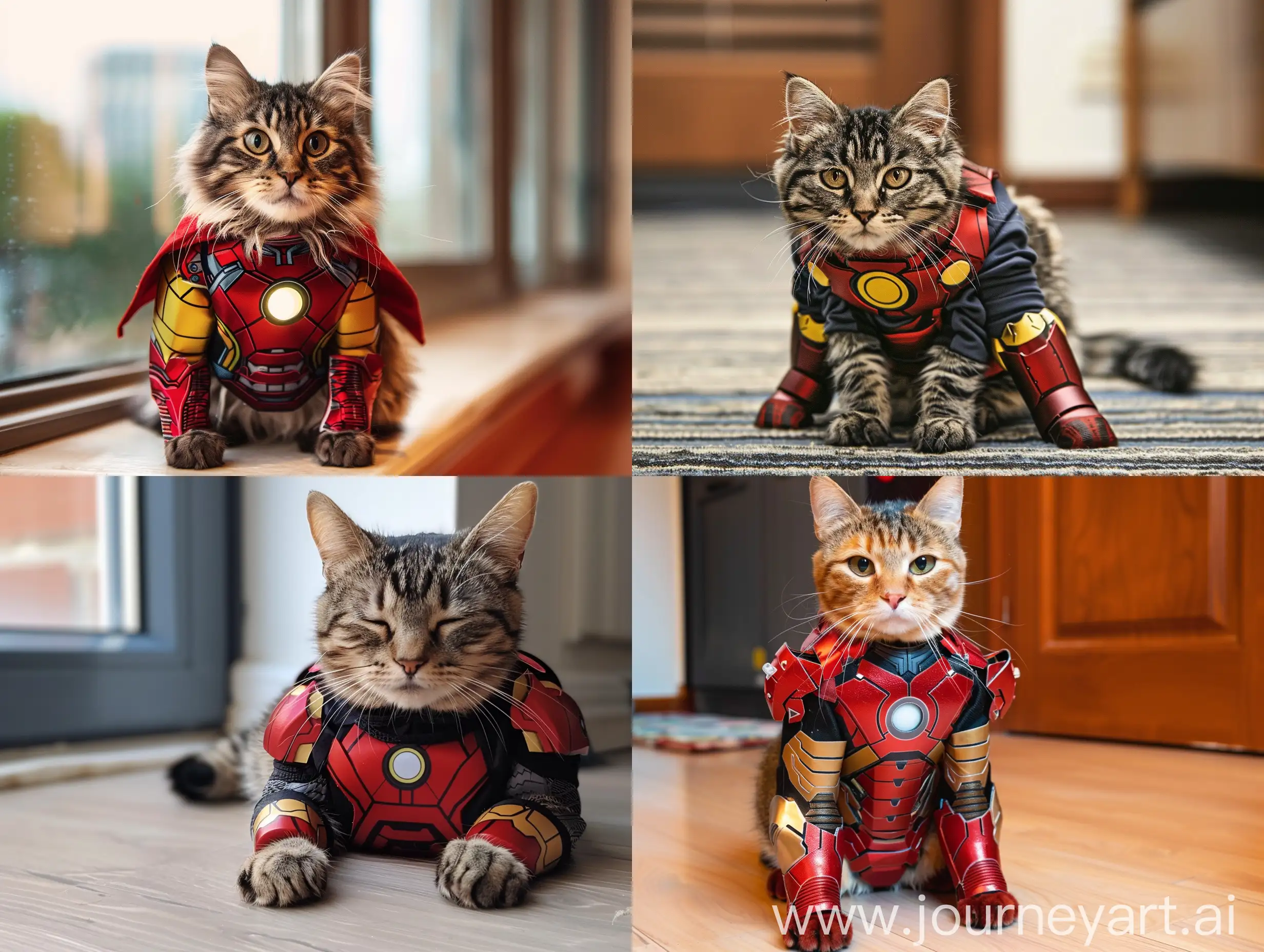 A cat with ironman suit