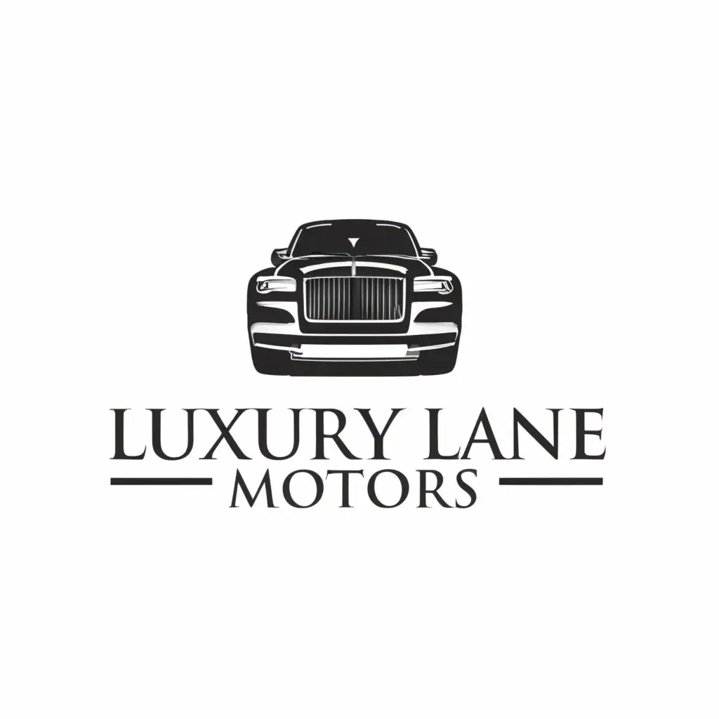 a logo design,with the text "Luxury Lane Motors", main symbol:Rollce Royce Cullinan,complex,be used in Automotive industry,clear background