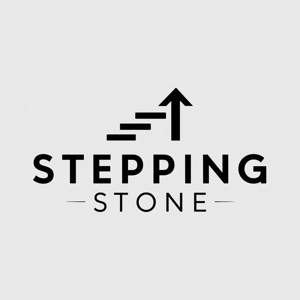 a logo design,with the text "stepping stone", main symbol:can help you step up stones,Minimalistic,be used in Technology industry,clear background