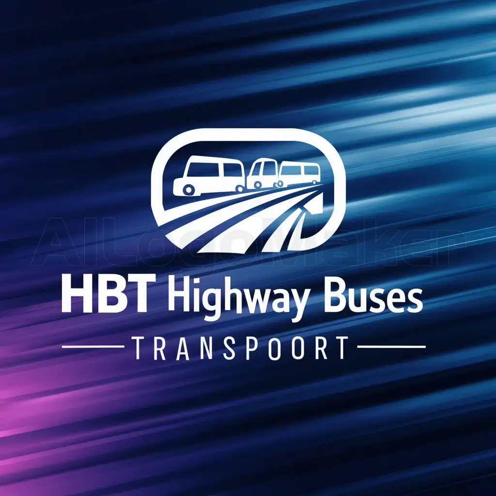 a logo design,with the text "HBT highway buses transport", main symbol:Transport buses service,complex,clear background