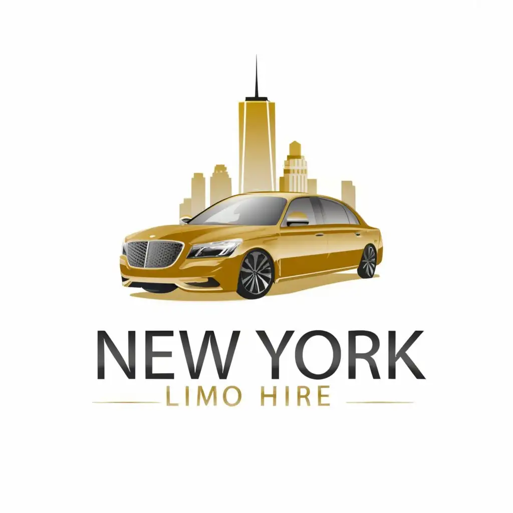 a logo design,with the text "new york limo hire", main symbol:"""
[Opening Shot: A sleek, golden limousine glides across the screen, exuding elegance and sophistication.]

Narrator: "In the heart of the city that never sleeps, where dreams are crafted and journeys unfold, there exists a beacon of luxury and style."

[The scene transitions to the iconic skyline of New York City, bathed in golden hues as the sun sets.]

Narrator: "Welcome to New York Limo Hire, where every ride is a testament to opulence and refinement."

[As the camera zooms in, the logo of New York Limo Hire emerges, shimmering in brilliant gold against the backdrop of the city.]

Narrator: "Our logo, a symbol of distinction, embodies the essence of our service: unparalleled luxury, unmatched professionalism, and unforgettable experiences."

[The logo pulsates with subtle movements, exuding a sense of dynamism and vitality.]

Narrator: "Crafted in resplendent gold, our emblem signifies not just a mode of transportation, but a statement of prestige and prestige."

[The camera pans out, revealing the limousine gracefully navigating the bustling streets of New York, with the logo prominently displayed on its exterior.]

Narrator: "With New York Limo Hire, your journey transcends mere transportation—it becomes a seamless blend of comfort, class, and unparalleled indulgence."

[Closing Shot: The logo gleams against the backdrop of the city skyline, leaving an indelible impression of luxury and sophistication.]

Narrator: "New York Limo Hire—where every ride is an experience, and every experience is golden."






""",complex,be used in Travel industry,clear background