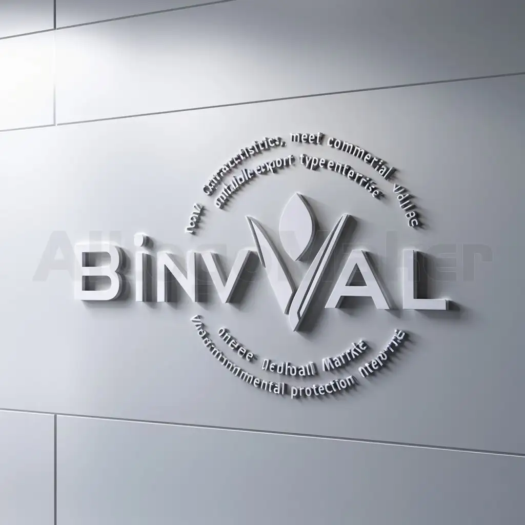 a logo design,with the text "to have characteristics, meet commercial value, suitable for export type enterprise, meet green environmental protection type enterprise", main symbol:binval,Moderate,clear background