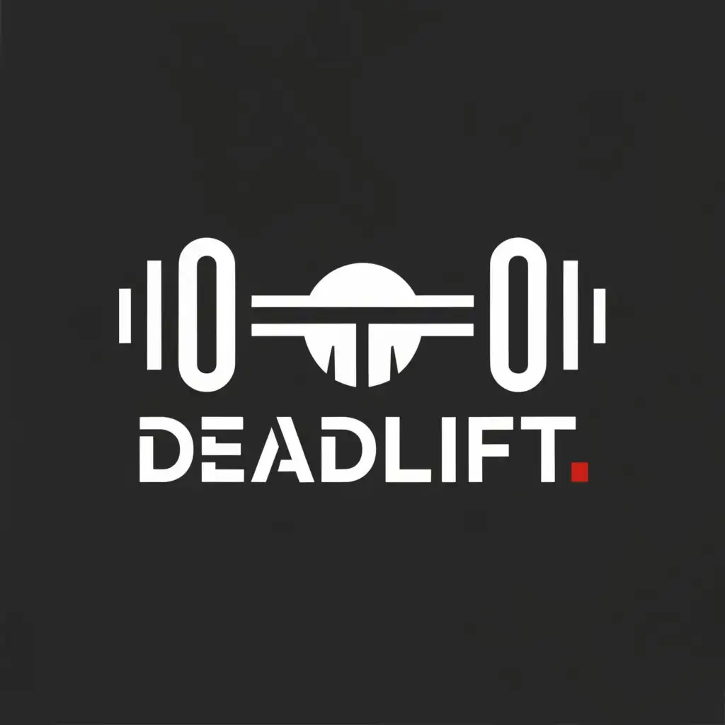 a logo design,with the text "DEADLIFT", main symbol:BARBELL,Minimalistic,be used in Sports Fitness industry,clear background