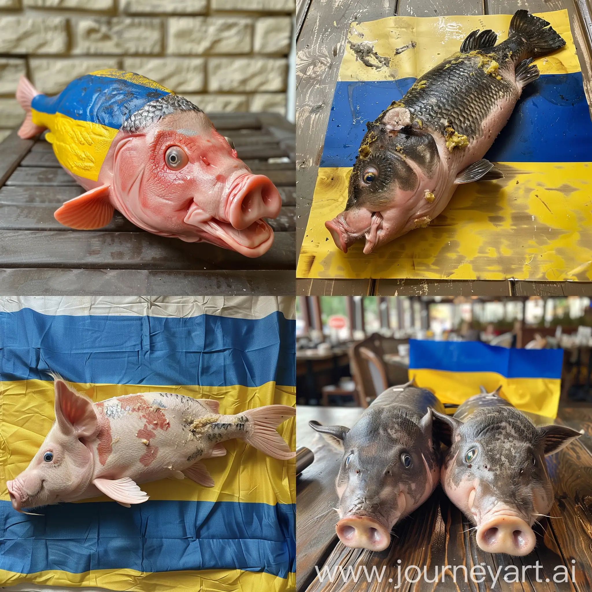 Pig-and-Fish-with-Ukrainian-Flag