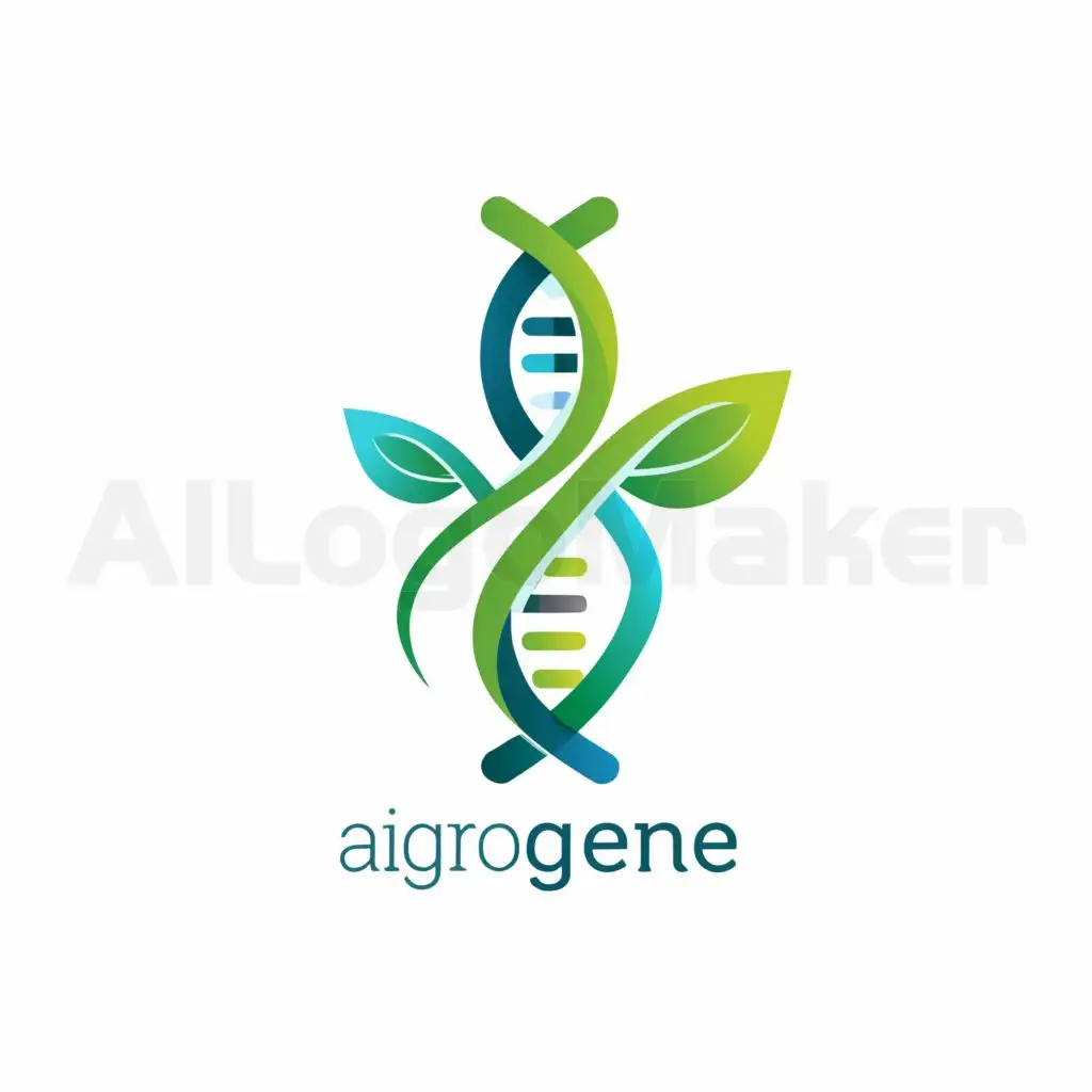 a logo design, with the text 'Aigrogene', main symbol:DNA Leaf Aesthetic Modern Artificial Intelligence AI, Pleasing Colors, Moderate, clear background