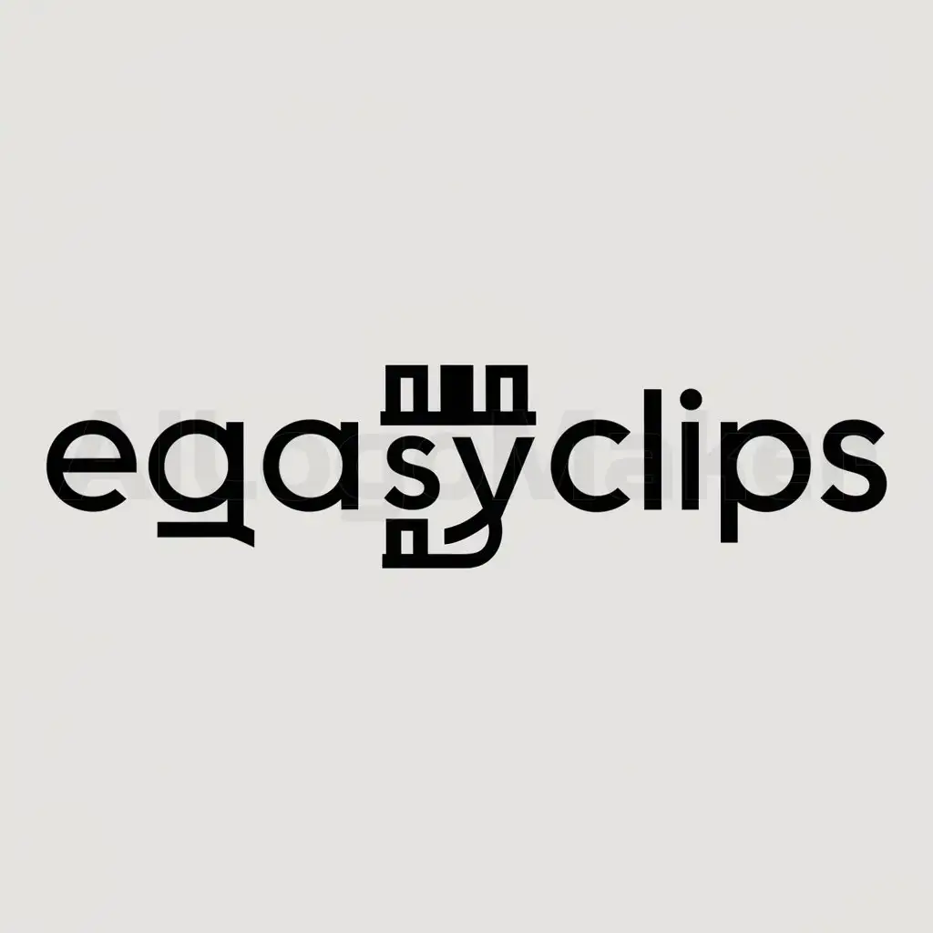 a logo design,with the text "eqasyclips", main symbol:clips,Minimalistic,be used in Entertainment industry,clear background