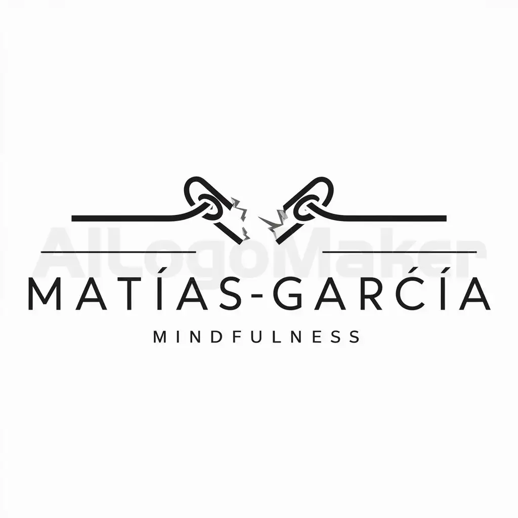 a logo design,with the text "Matías-García", main symbol:A broken chain,Moderate,be used in Mind fullness industry,clear background
