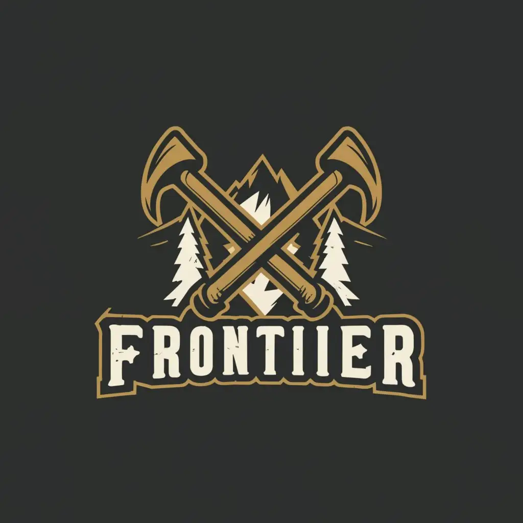 a logo design,with the text "frontier", main symbol:pickaxe or mountains,Moderate,be used in Construction industry,clear background