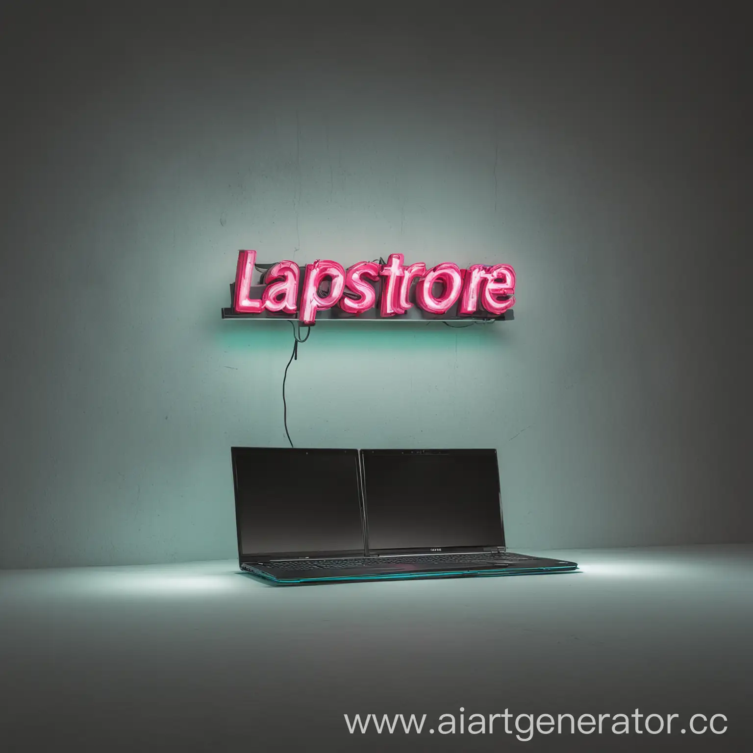 Neon-Laptop-Center-Vibrant-Technology-Hub