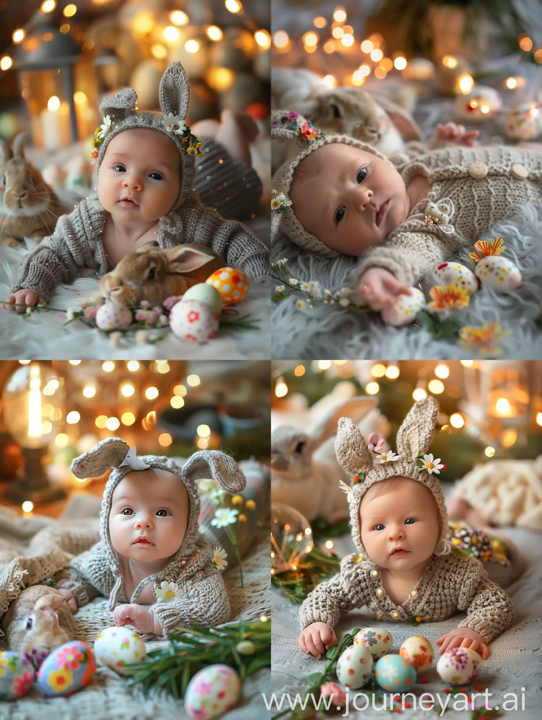 Adorable-Baby-in-Bunny-Suit-with-Easter-Decor-and-Rabbit