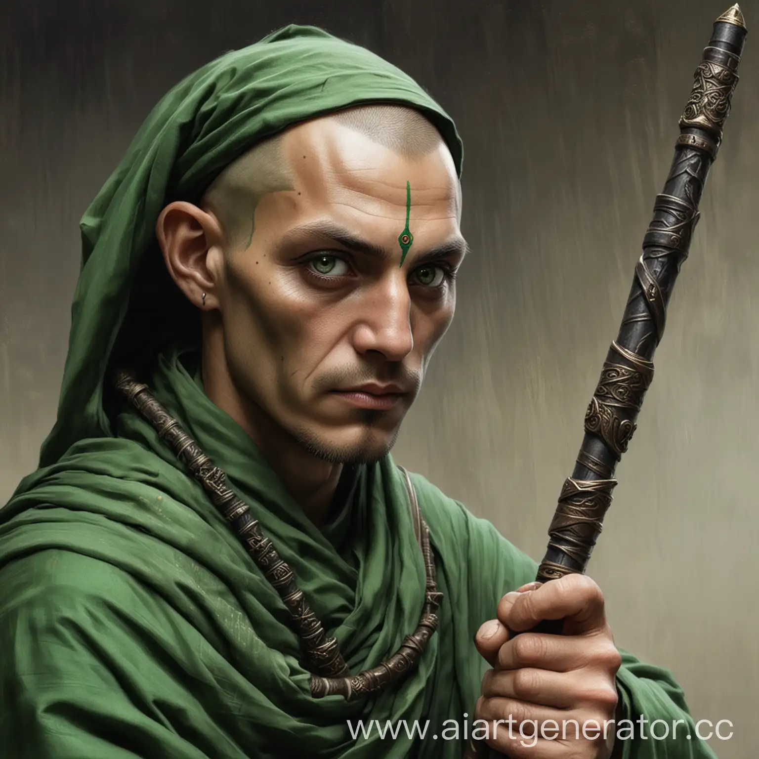 Swarthy-Monk-with-Green-Eyes-Wielding-a-War-Staff