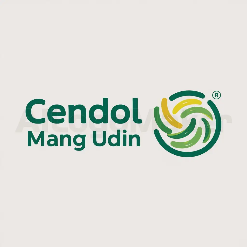 a logo design,with the text "Cendol mang udin", main symbol:cendol,Moderate,clear background