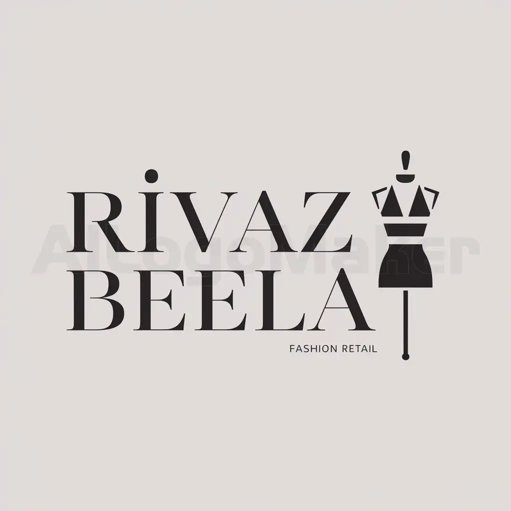 a logo design,with the text "RIVAZ BEELA", main symbol:FASHION RETAIL BRAND,Moderate,be used in Retail industry,clear background