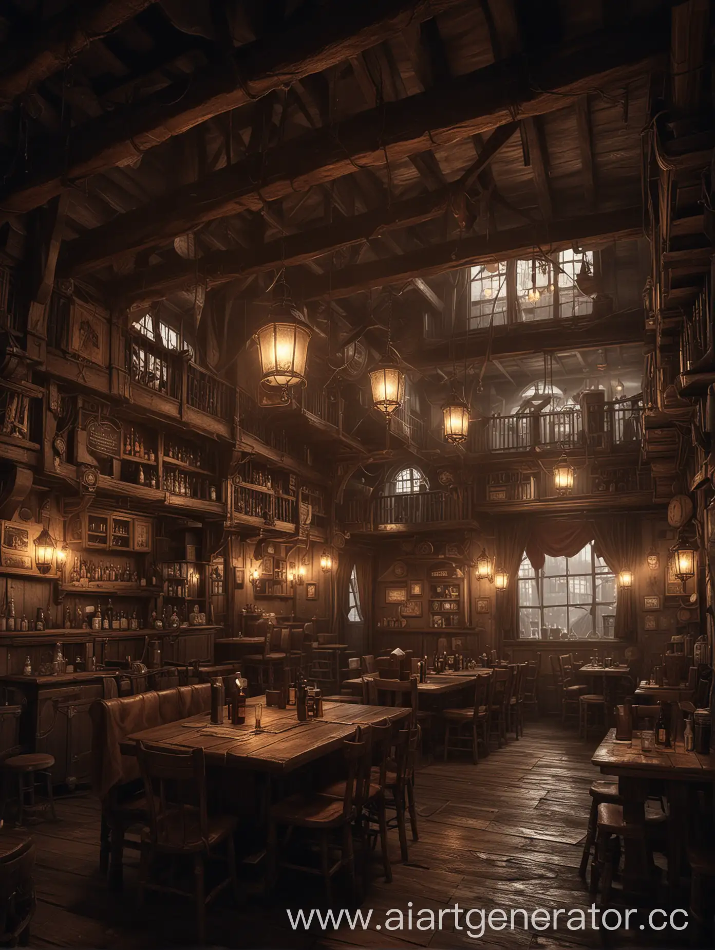 Dimly-Lit-Steampunk-Tavern-Scene