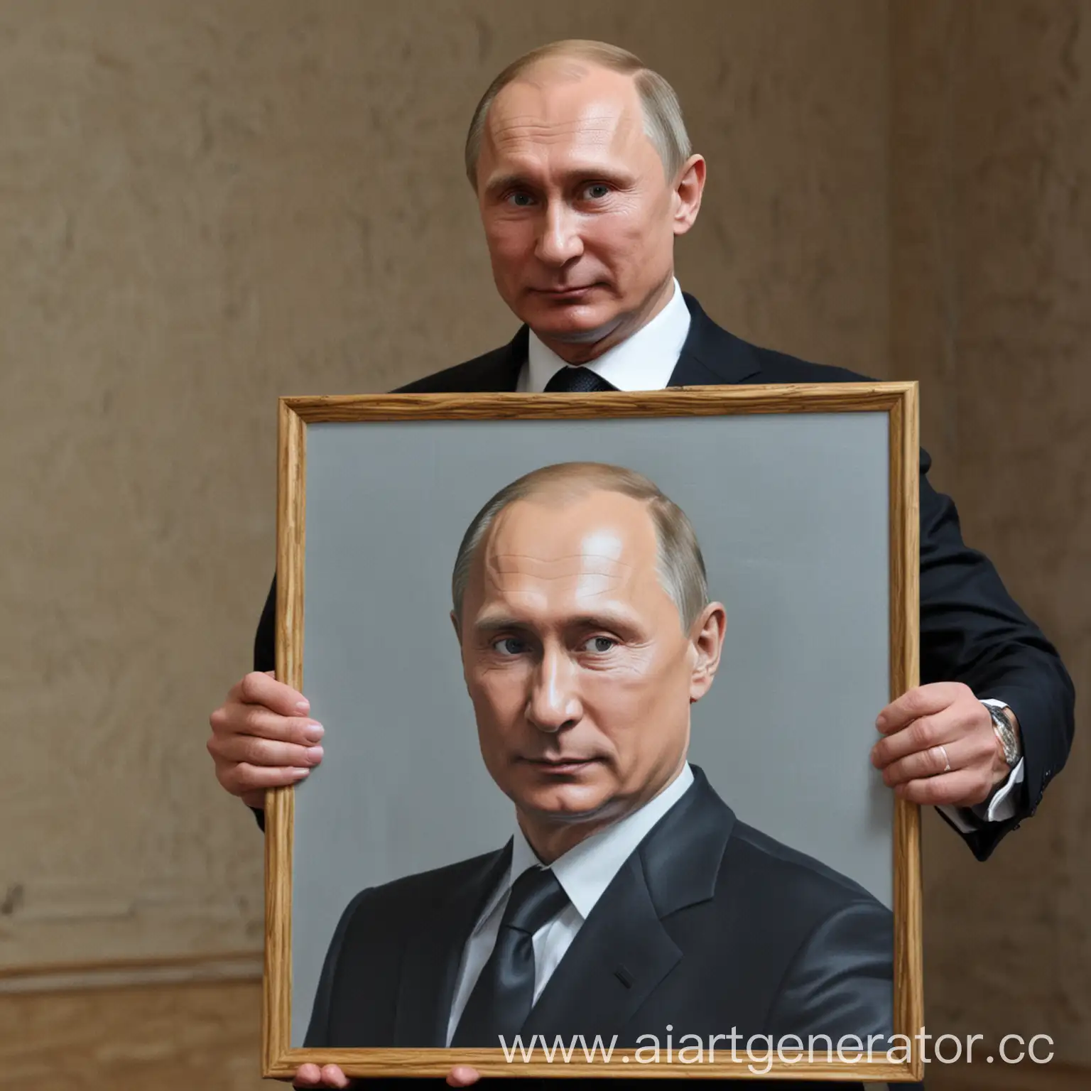 Vladimir-Putin-Holding-Painting-of-Paul-Durov