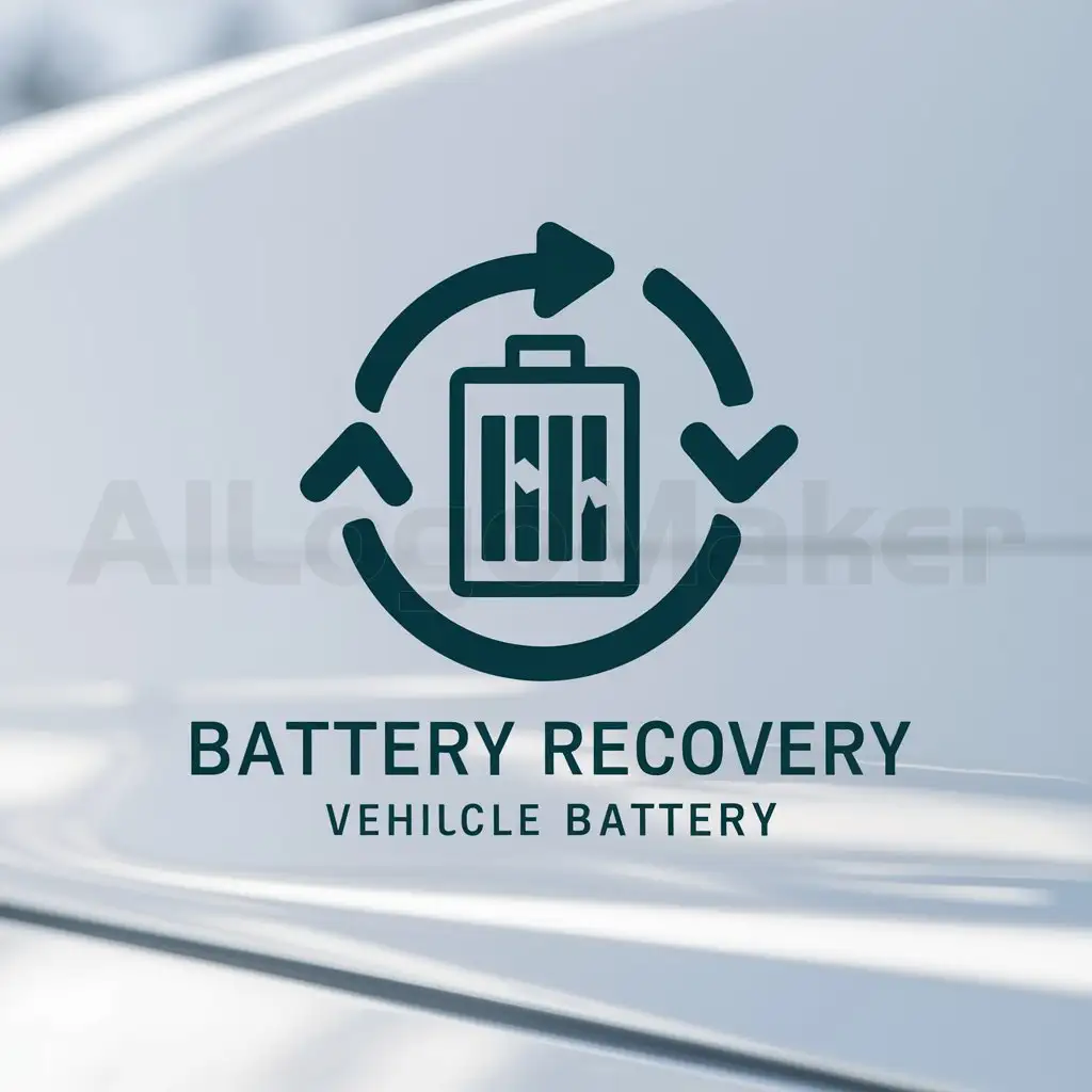 a logo design,with the text "battery recovery", main symbol:recycling of new energy vehicle batteries,Minimalistic,be used in Technology industry,clear background