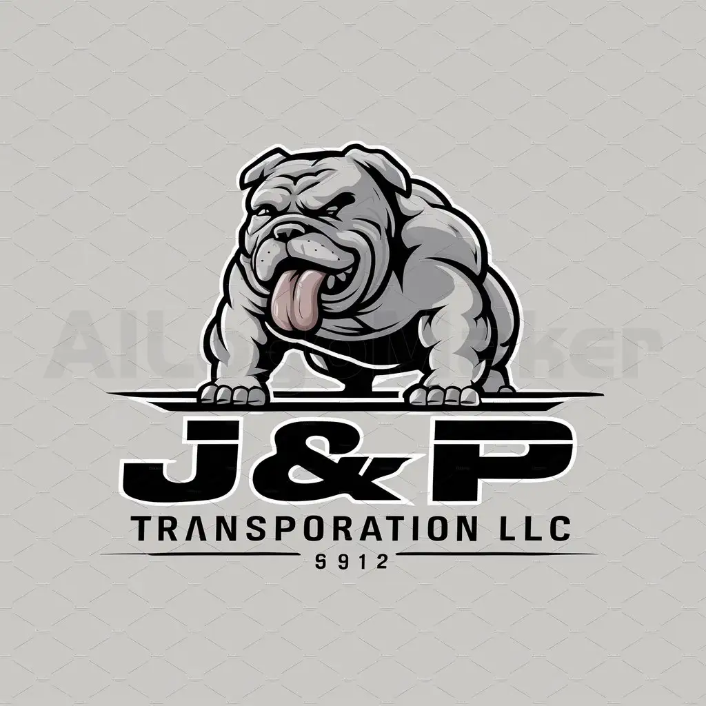 a logo design,with the text "J & P Transportation LLC", main symbol:American bully,complex,be used in Automotive industry,clear background