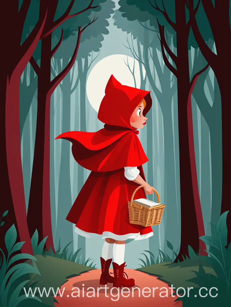 Little-Red-Riding-Hood-Book-Cover-Vector-Illustration