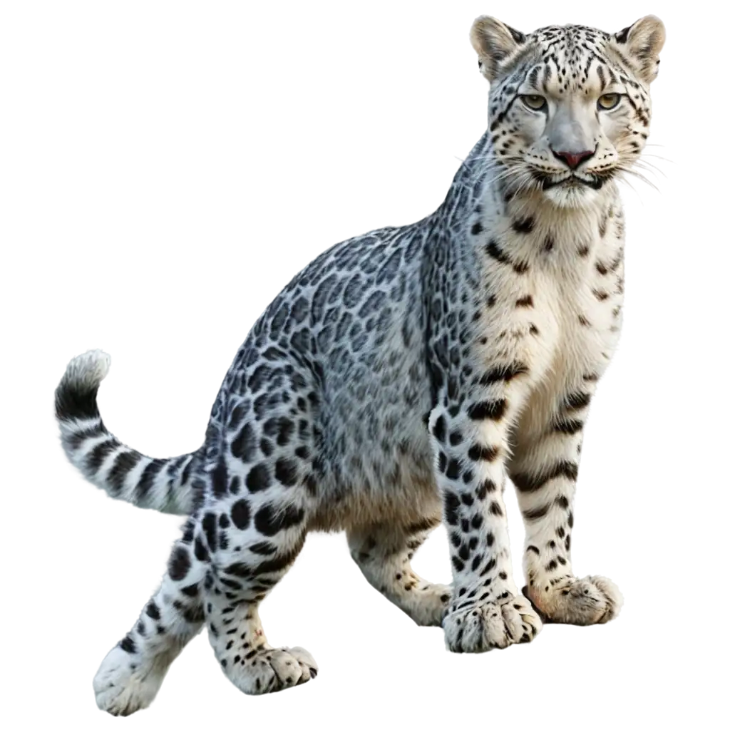 realistic snow leopard