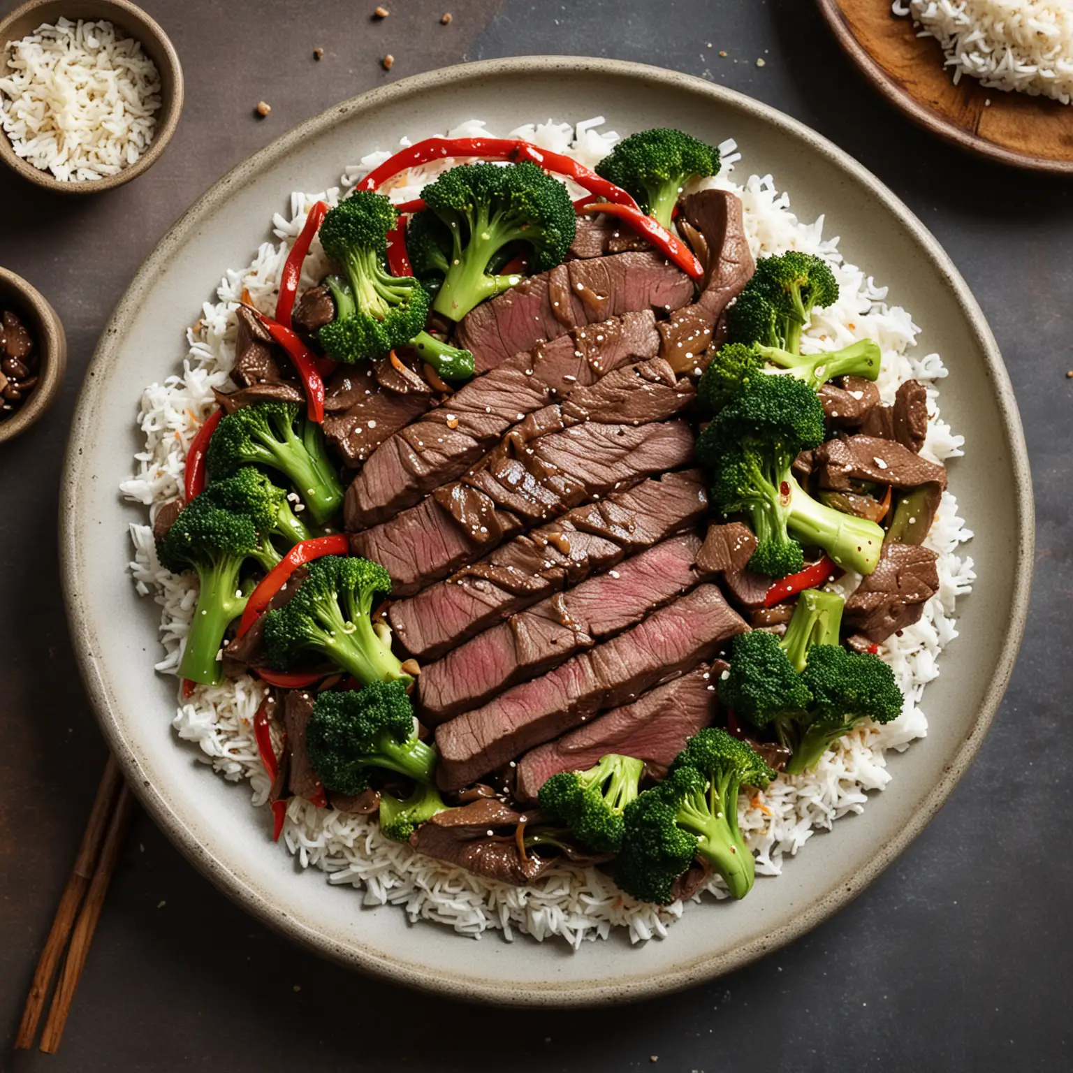 Beef flank steak and Broccoli Stir-Fry