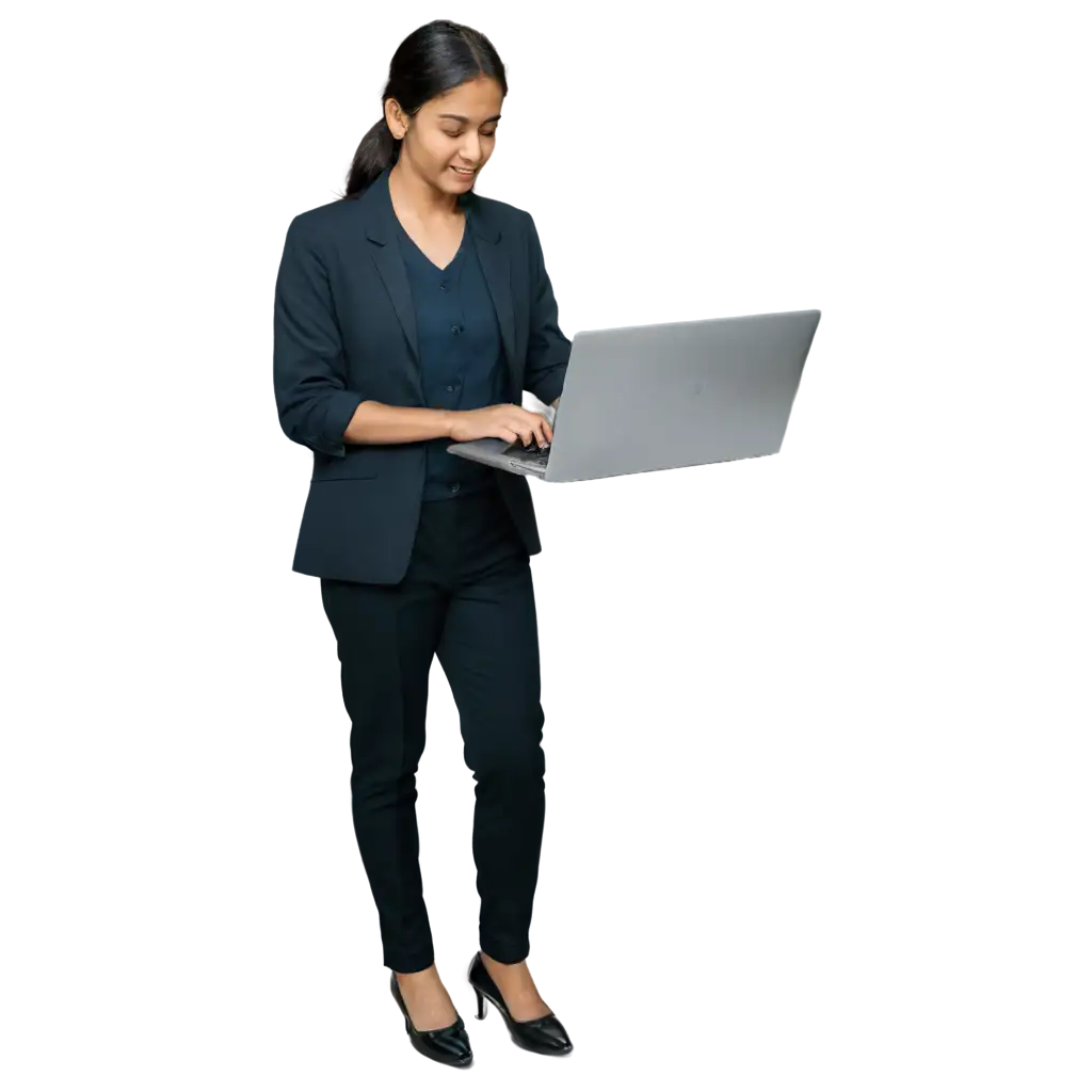 a smart indian doctor girl using laptop