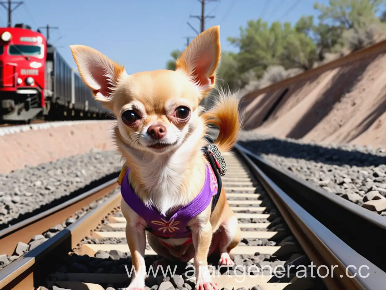 Chihuahua-Praying-for-Help-While-Carrying-a-Train-on-Tracks