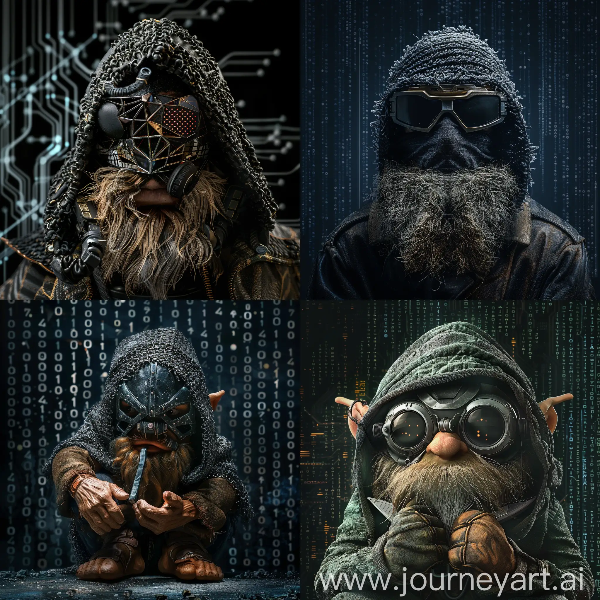 Dwarf-in-Hacker-Mask-on-Black-Cyber-Background