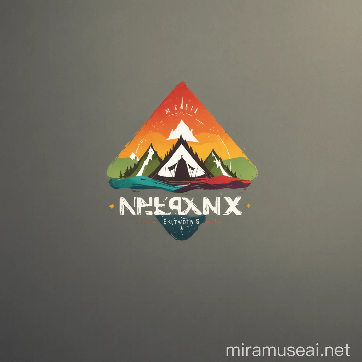 Logotype vector, simple logo max 4 color, inspiring expeditions, tent, camper, travel, freedom, nature