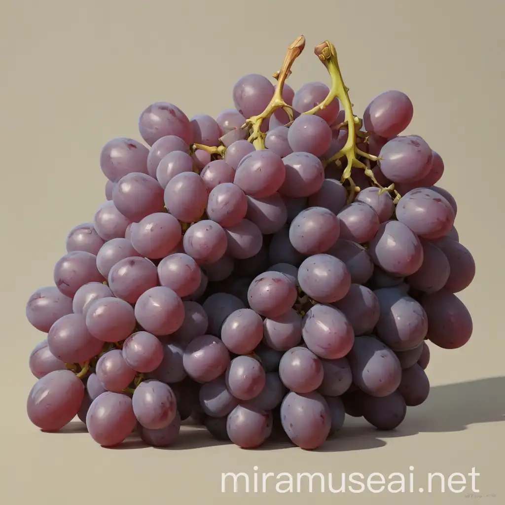 Vibrant Grape Cluster with No Outlines Juicy and Fresh Fruit Art