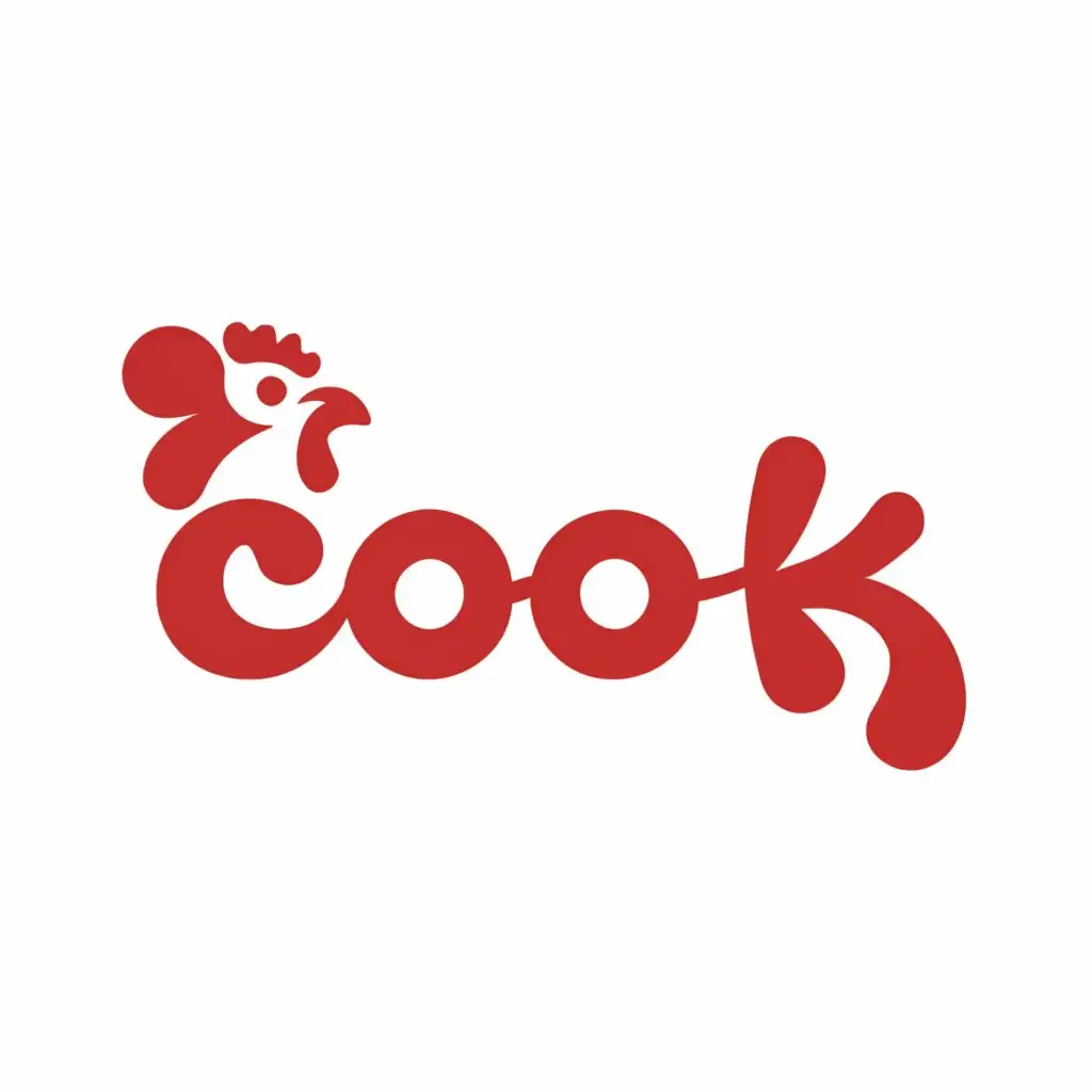 a logo design,with the text "Cook", main symbol:Rooster,Minimalistic,clear background