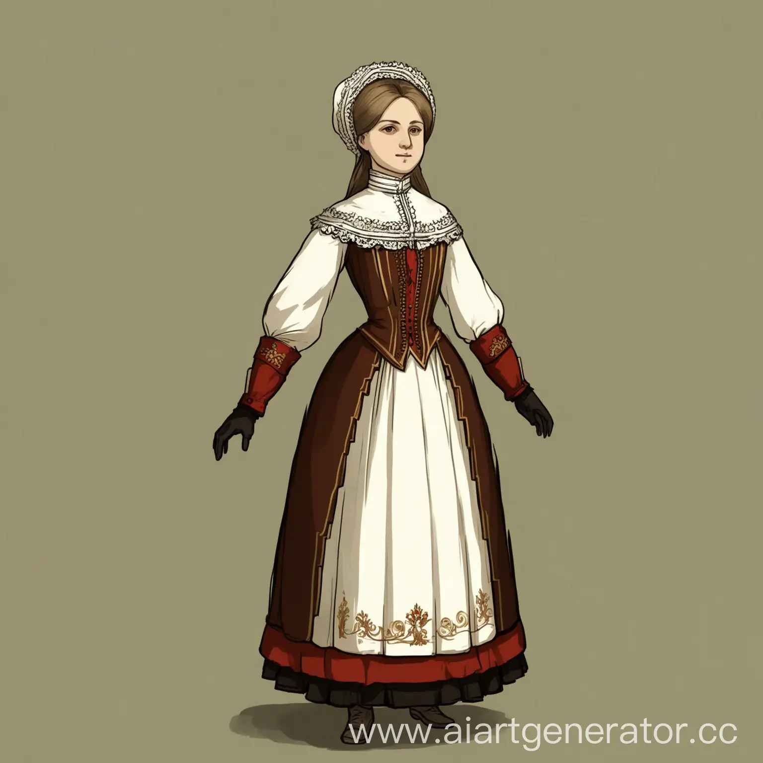come up with the concept of a game character from the 19th century of Russia