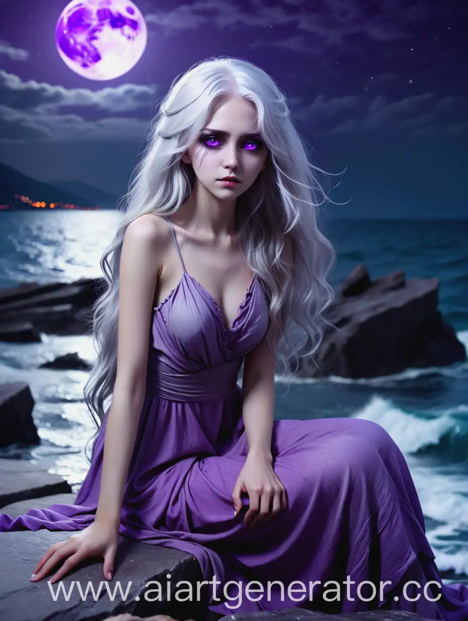 Mysterious-Girl-with-Violet-Eyes-at-Moonlit-Seaside